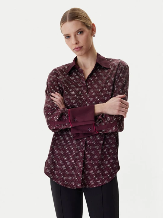 Foto del prodotto Guess Camicia W4YH47 WF1T2 Bordeaux Regular Fit