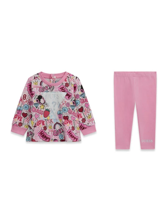 Foto del prodotto Guess Completo felpa e leggings A6YG03 K3898 Rosa Regular Fit