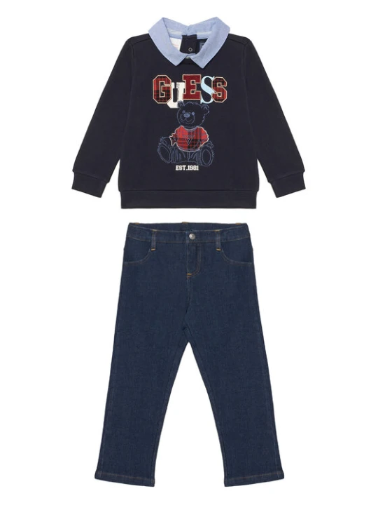 Foto del prodotto Guess Completo felpa e pantaloni di tessuto N6BG01 K6105 Blu scuro Regular Fit