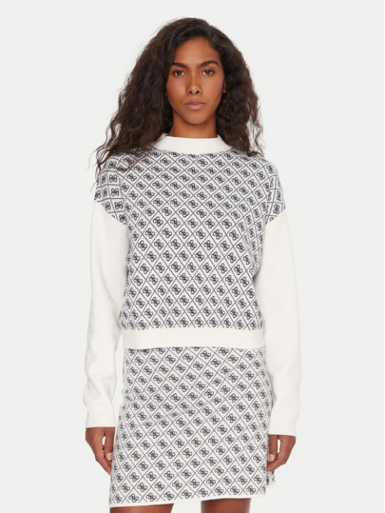 Foto del prodotto Guess Dolcevita W5BR23 Z3JD2 Écru Relaxed Fit Crema