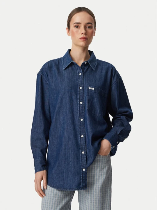 Foto del prodotto Guess Jeans camicia di jeans W6YHC2 D1195 Blu Relaxed Fit