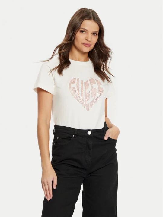 Foto del prodotto Guess T-shirt V5RI08 J1314 Écru Slim Fit Crema