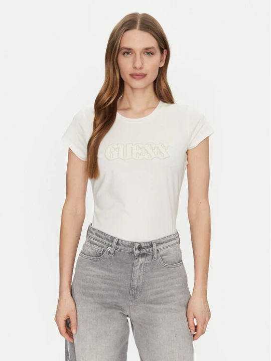 Foto del prodotto Guess T-shirt W5GI42 J1314 Écru Regular Fit Crema