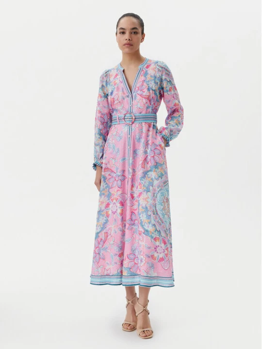 Foto del prodotto Hale Bob Vestito estivo with linen 4ZCA612M Rosa Regular Fit