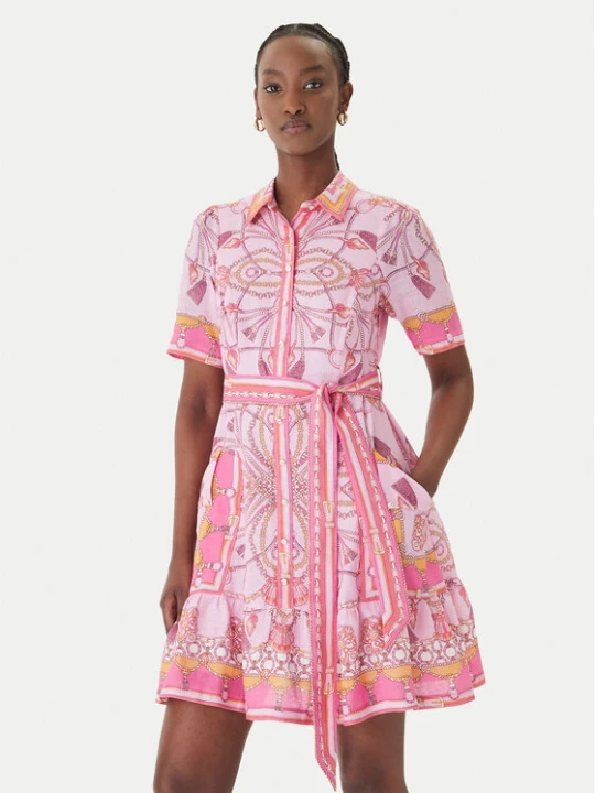 Foto del prodotto Hale Bob Vestito estivo with linen Aula 61SG670A Rosa Regular Fit