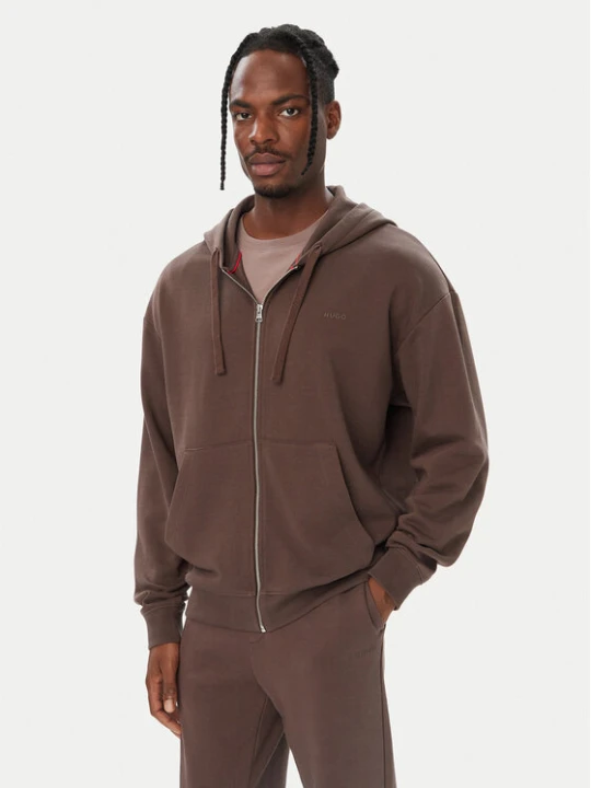 Foto del prodotto HUGO Felpa Dapozip 50548651 Marrone scuro Relaxed Fit