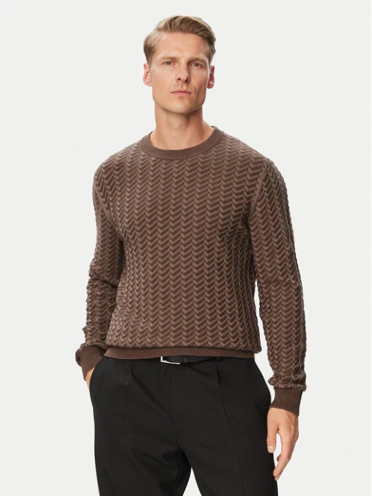 Foto del prodotto HUGO Maglione Simond 50570261 Marrone Regular Fit
