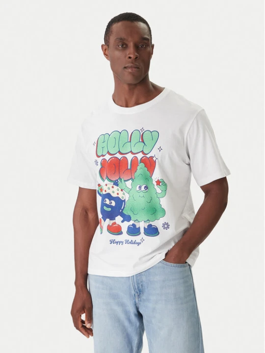 Foto del prodotto Jack & Jones T-shirt Holiday Cartoon 12287550 Bianco Relaxed Fit