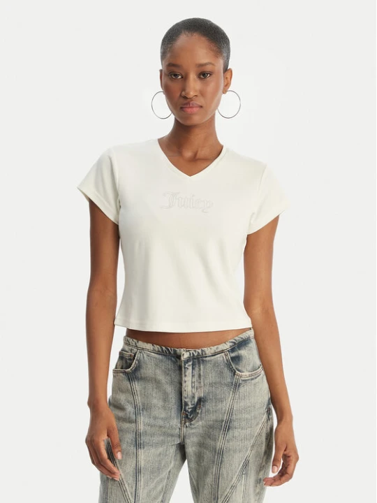 Foto del prodotto Juicy Couture T-shirt Capped JCWCT126318 Écru Slim Fit Crema