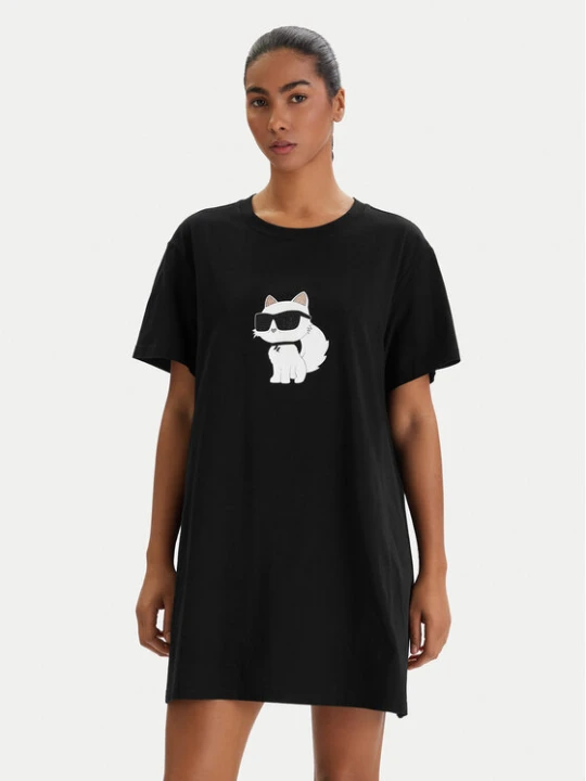 Foto del prodotto KARL LAGERFELD Camicia da notte B1W45003 Nero Relaxed Fit