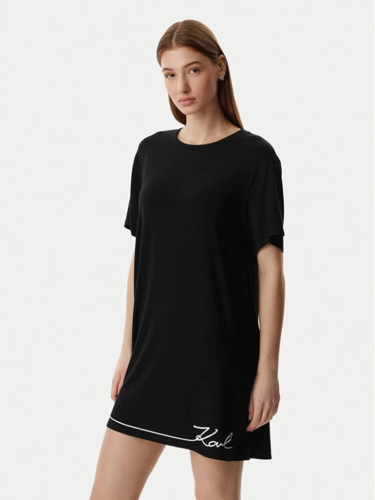 Foto del prodotto KARL LAGERFELD Camicia da notte B1W45009 Nero Regular Fit