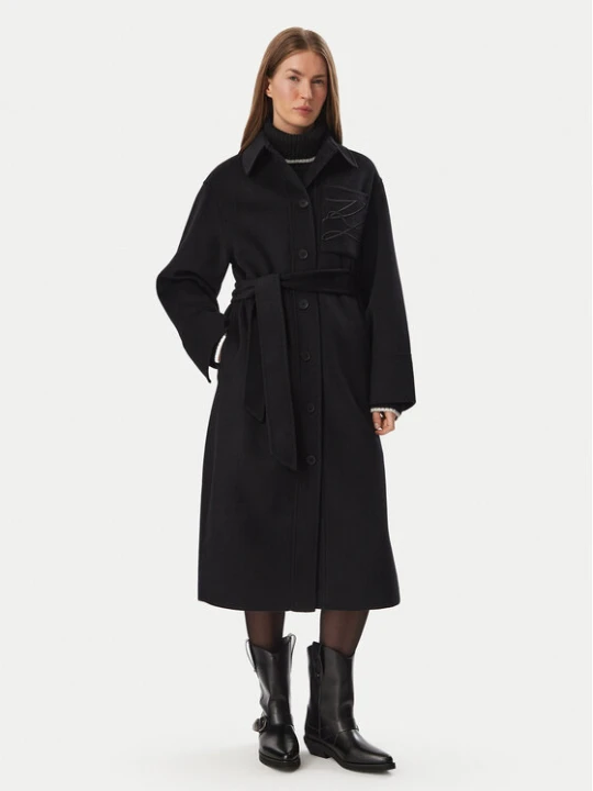 Foto del prodotto KARL LAGERFELD Cappotto di lana B4W15013 Nero Regular Fit