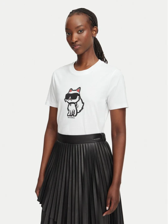 Foto del prodotto KARL LAGERFELD T-shirt Ikon Sketch Choupette A1W17128 Bianco Regular Fit