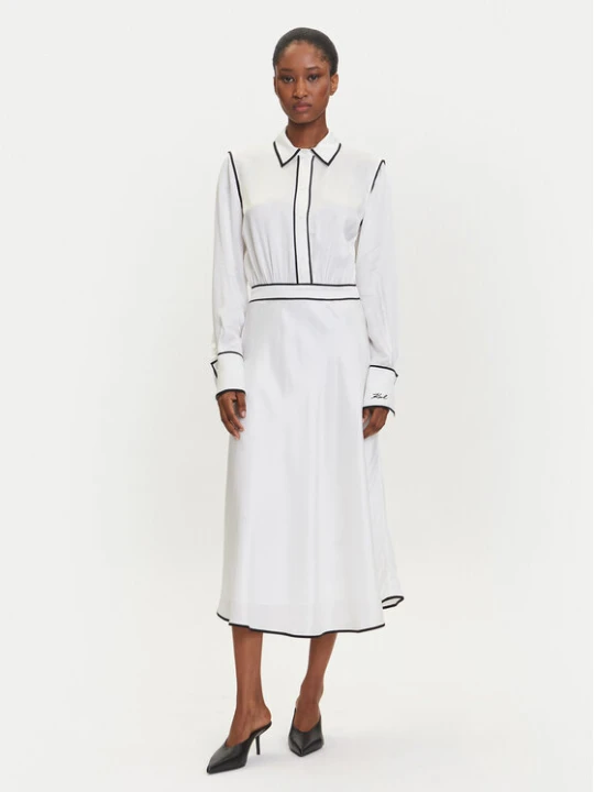 Foto del prodotto KARL LAGERFELD Vestito chemisier A3W13021 Écru Regular Fit Crema