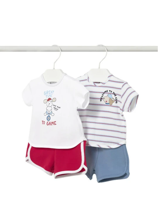 Foto del prodotto Mayoral Completo 2 T-shirt e pantaloncini 1627 Bianco Regular Fit