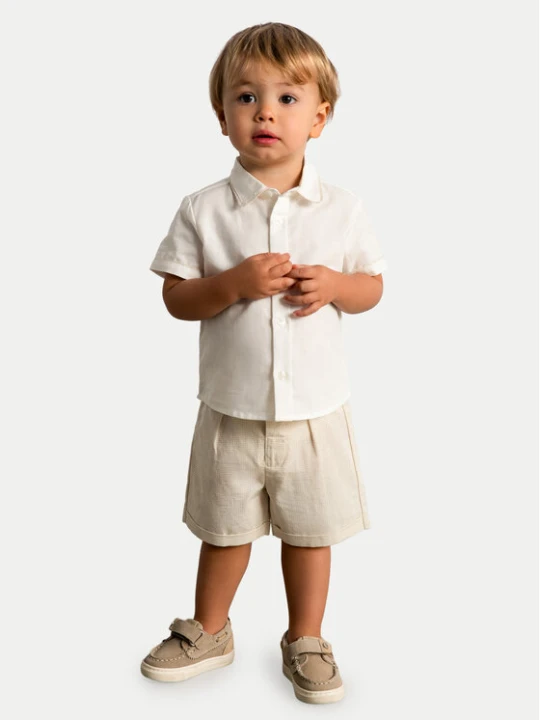Foto del prodotto Mayoral Completo camicia e pantaloncini 1225 Beige Regular Fit