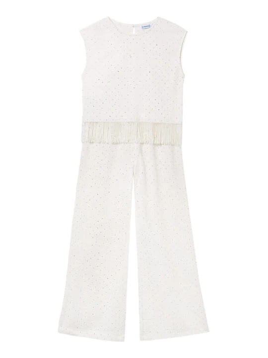 Foto del prodotto Mayoral Completo maglietta e pantaloni 6558 Écru Relaxed Fit Crema