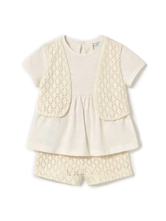 Foto del prodotto Mayoral Completo T-shirt e pantaloncini 1239 Beige Regular Fit