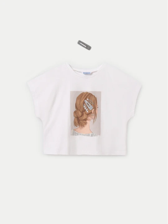 Foto del prodotto Mayoral T-shirt 6021 Écru Relaxed Fit Crema