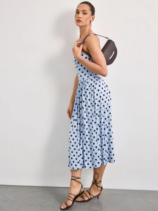 Foto del prodotto Mohito - Abito midi a pois - azzurro