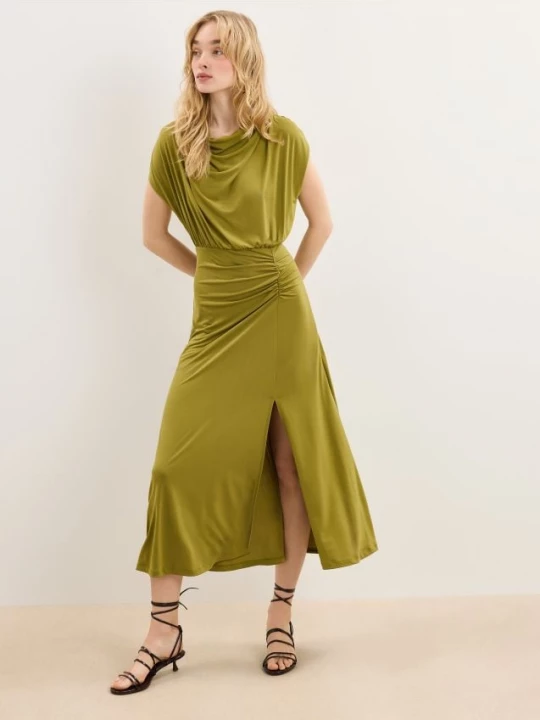 Foto del prodotto Mohito - Abito midi con arricciatura - verde oliva caldo