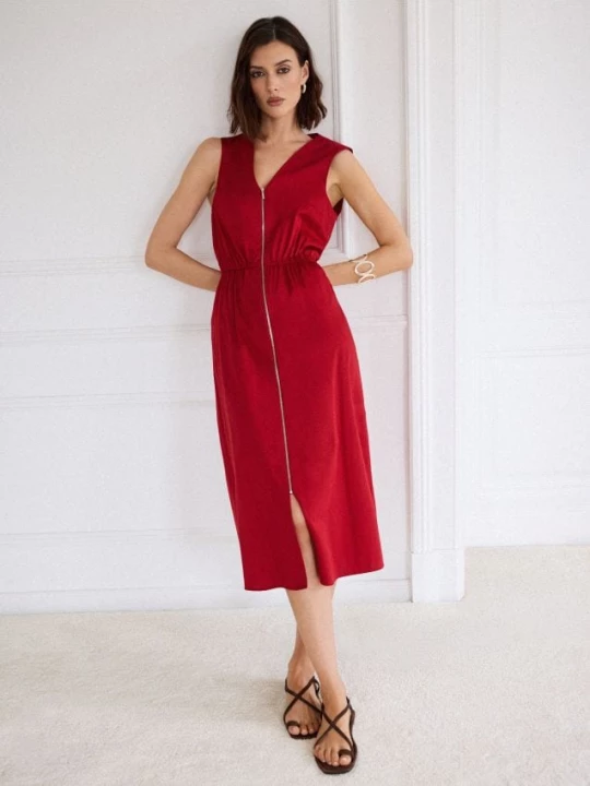 Foto del prodotto Mohito - Abito midi in cotone - maroon