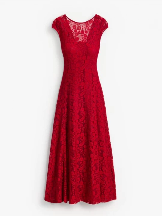 Foto del prodotto Mohito - Abito midi in pizzo - maroon