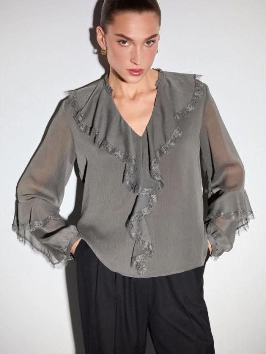 Foto del prodotto Mohito - Blusa a balze - verde polveroso