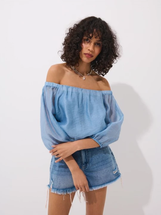 Foto del prodotto Mohito - Blusa a spalle scoperte - blu pallido