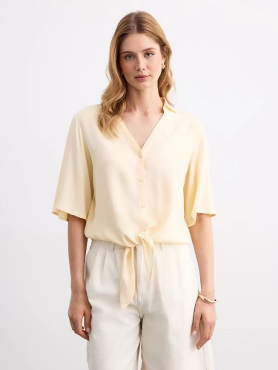 Foto del prodotto Mohito - Blusa con allacciatura - giallo