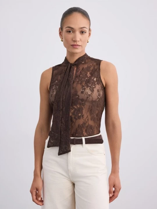 Foto del prodotto Mohito - Blusa con allacciatura - marrone scuro