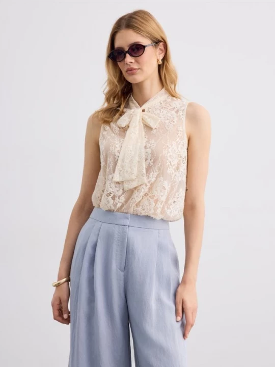 Foto del prodotto Mohito - Blusa con allacciatura - panna