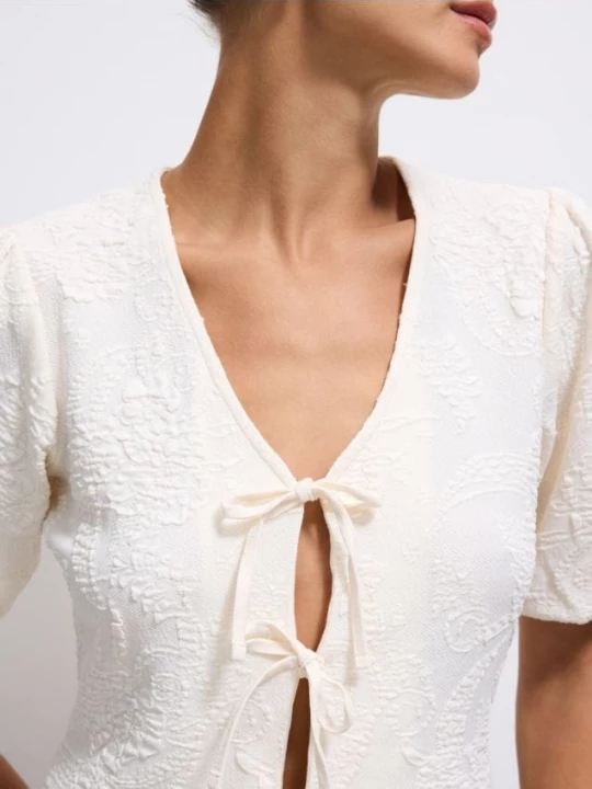 Foto del prodotto Mohito - Blusa con allacciatura - panna