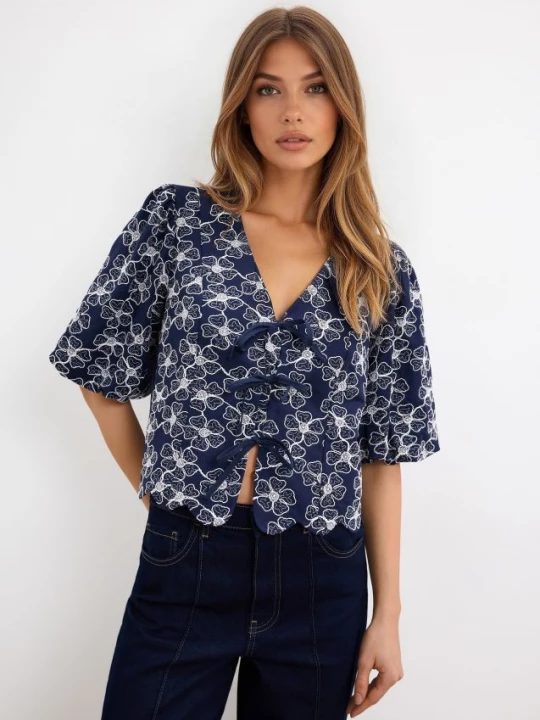Foto del prodotto Mohito - Blusa con allacciatura - steel blue