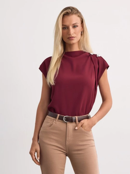 Foto del prodotto Mohito - Blusa con arricciatura - maroon
