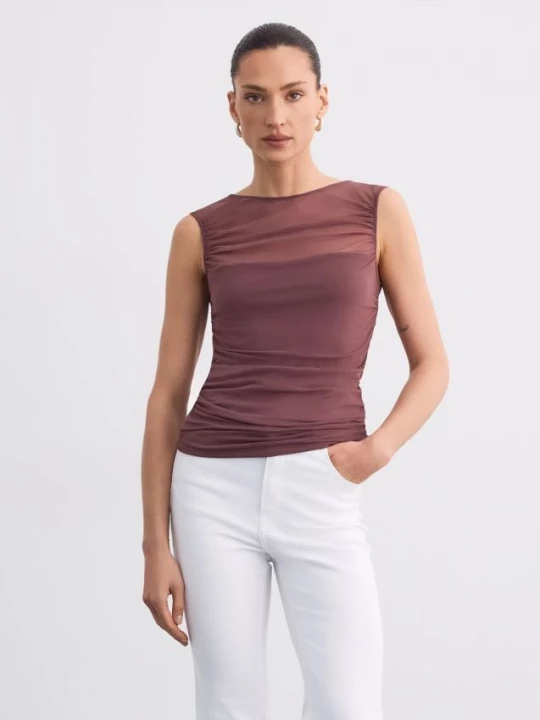 Foto del prodotto Mohito - Blusa con arricciatura - marrone