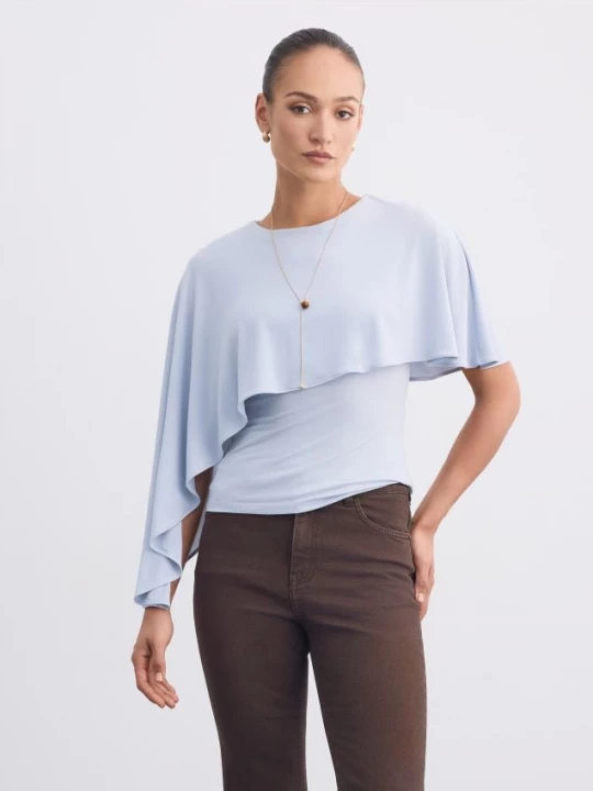 Foto del prodotto Mohito - Blusa con balza - blu pallido
