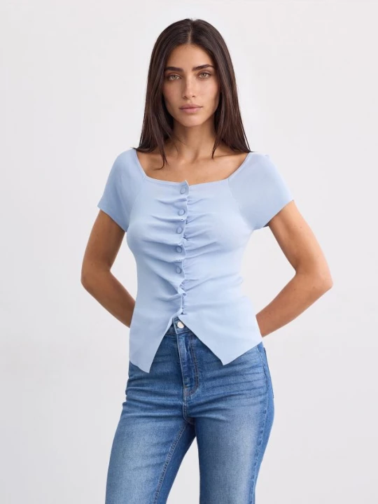 Foto del prodotto Mohito - Blusa con bottoni - blu pallido