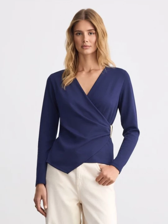 Foto del prodotto Mohito - Blusa con incrocio - blu scuro