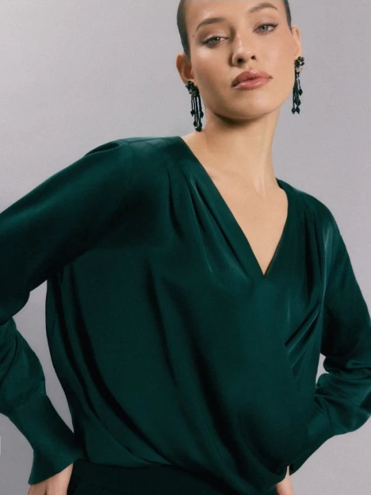 Foto del prodotto Mohito - Blusa con incrocio - verde scuro