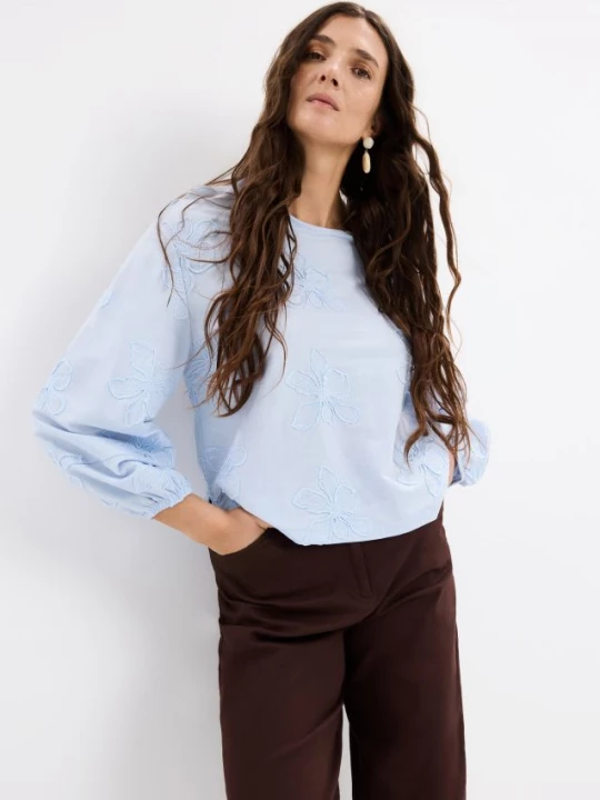 Foto del prodotto Mohito - Blusa con ricamo decorativo - blu pallido