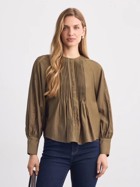 Foto del prodotto Mohito - Blusa con sovrapposizione sul davanti - verde oliva