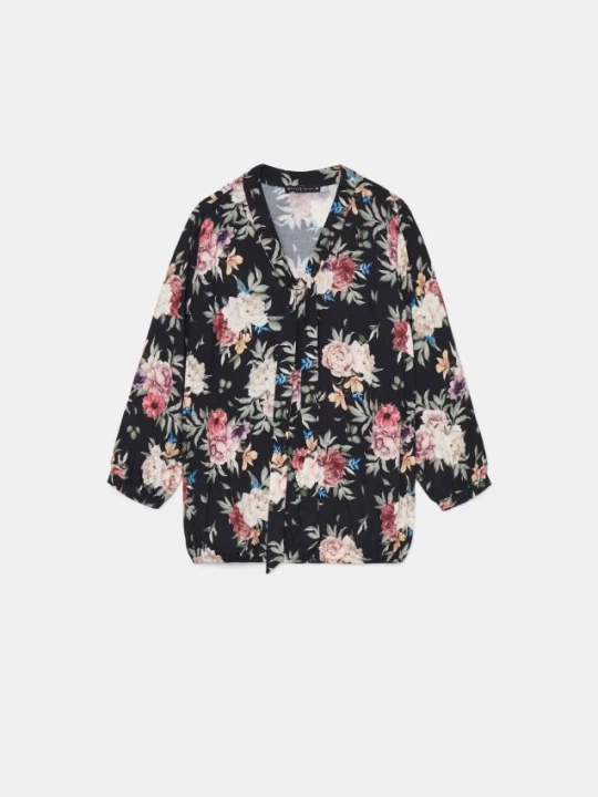 Foto del prodotto Mohito - Blusa floreale in misto viscosa - nero