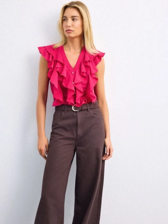 Foto del prodotto Mohito - Blusa in misto cotone e lyocell - fucsia