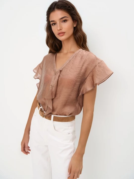 Foto del prodotto Mohito - Blusa in misto lyocell - caffè