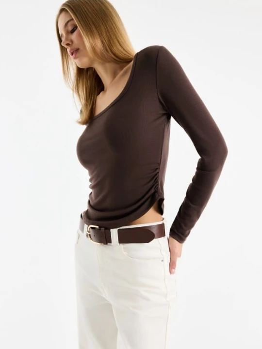 Foto del prodotto Mohito - Blusa in misto lyocell - marrone