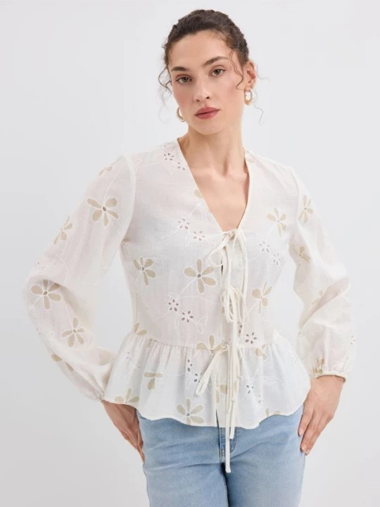 Foto del prodotto Mohito - Blusa in misto lyocell - panna