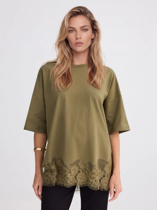 Foto del prodotto Mohito - Blusa leggera con pizzo - cachi