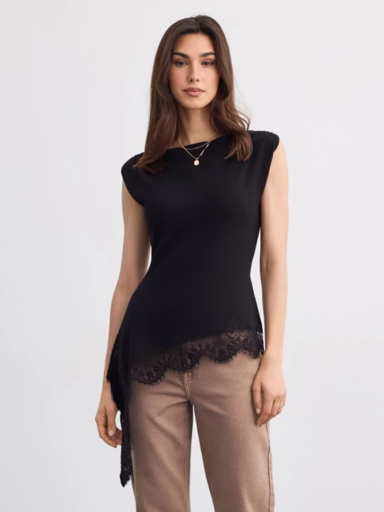 Foto del prodotto Mohito - Blusa leggera con pizzo - nero