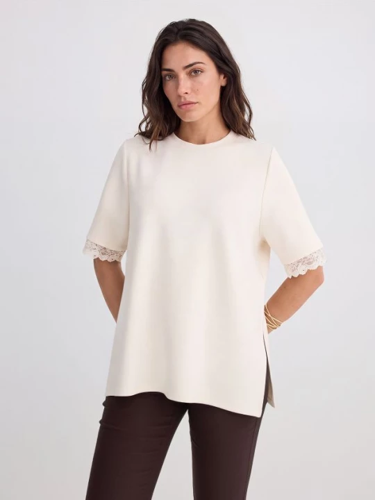 Foto del prodotto Mohito - Blusa leggera con pizzo - panna